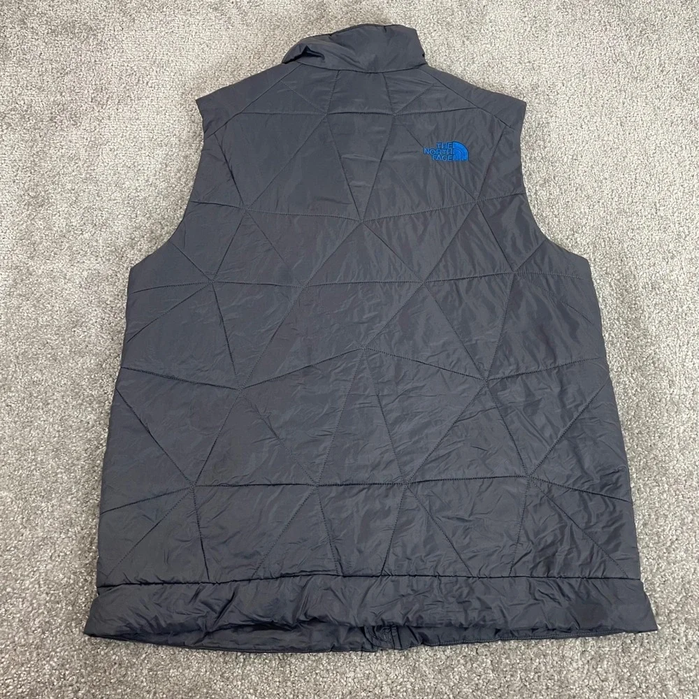 North Face Vest Mens Medium Quilted Nylon Hiking Outdoors Gray Blue